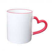 Белая с цветной ручкой сердце и каймой